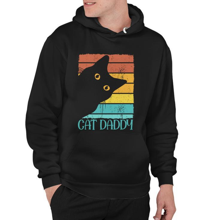 Vintage Cat Daddy Funny Cat Lover Gift Cat Dad Fathers Hoodie
