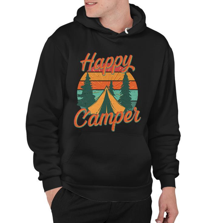 Vintage Happy Camper Emblem Hoodie