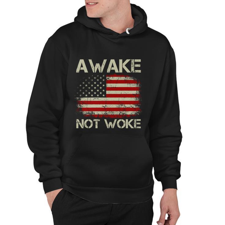 Vintage Old American Flag Awake Not Woke Tshirt Hoodie