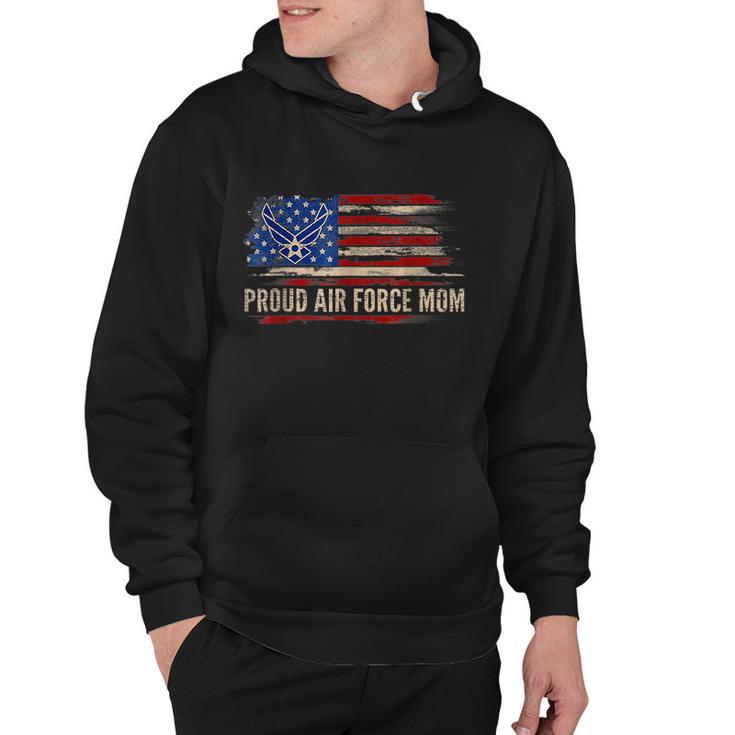 Vintage Proud Air Force Mom American Flag Veteran Gift Hoodie