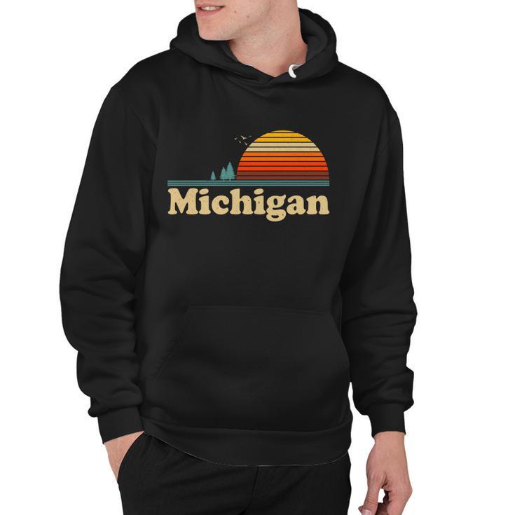 Vintage Retro Michigan Sunset Logo Tshirt Hoodie