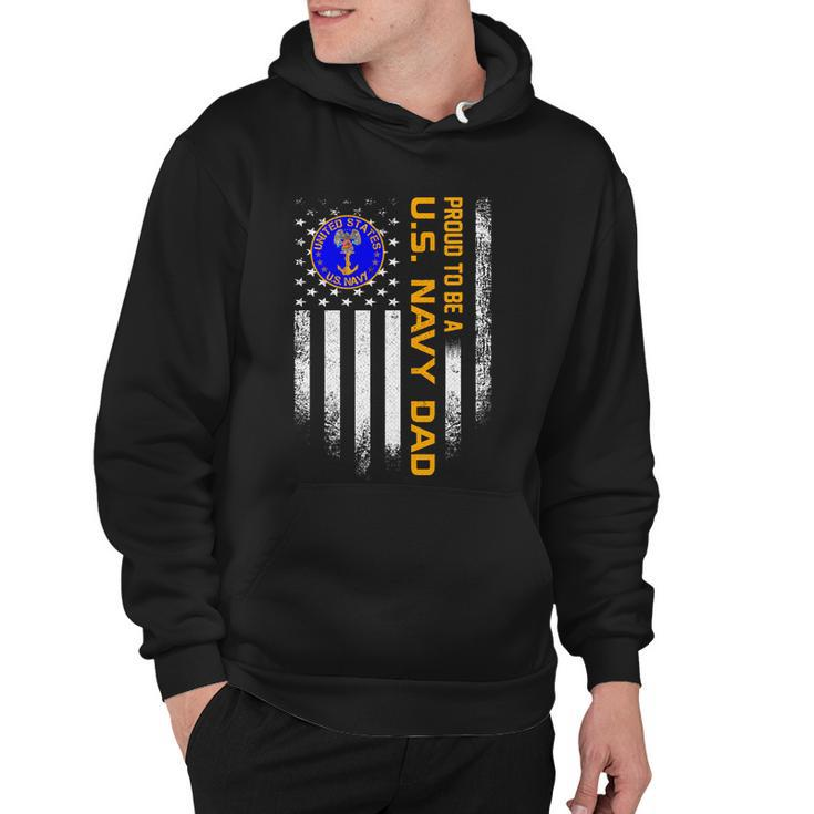 Vintage Usa American Flag Proud To Be Us Navy Military Dad Gift Hoodie