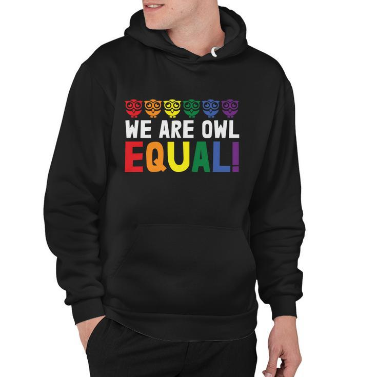 We Are Owl Equal Lgbt Gay Pride Lesbian Bisexual Ally Quote Hoodie