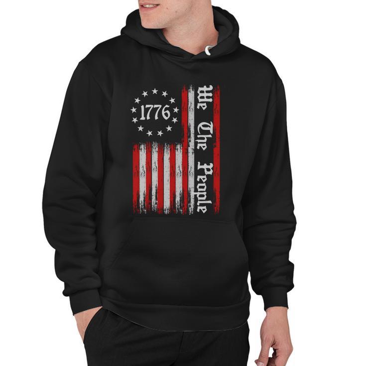 We The People 1776 Distressed Usa American Flag Hoodie