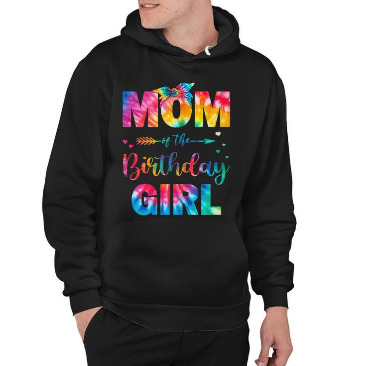Womens Mom Of The Birthday Girl Mama Mother And Daughter Tie Dye  Hoodie