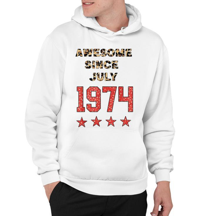 Awesome Since July 1974 Leopard 1974 July Birthday  Hoodie