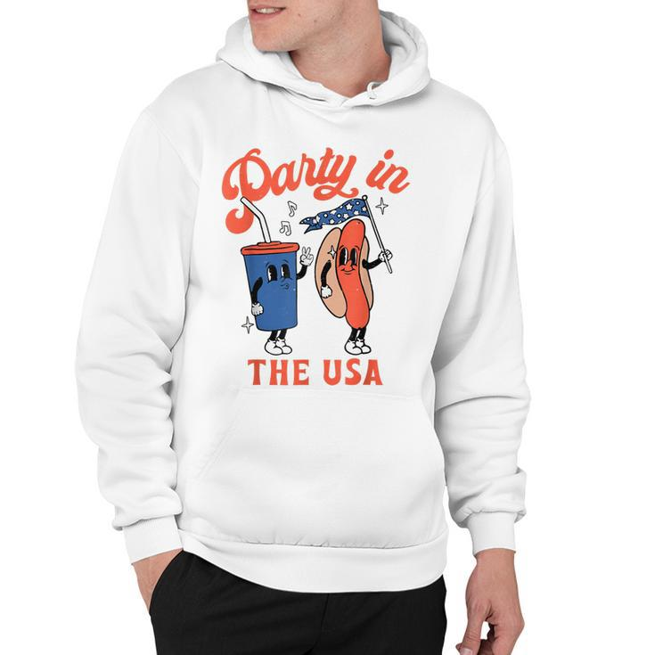 Party In The Usa  Hot Dog Kids Funny Fourth Of July  Hoodie