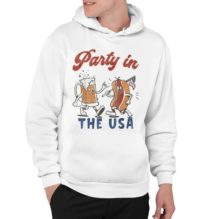 Party In The Usa  Hot Dog Love Usa Funny Fourth Of July  Hoodie