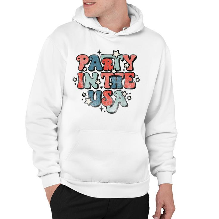Retro Party In The Usa 4Th Of July Patriotic  Hoodie