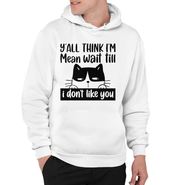 Y&8217All Think I&8217M Mean Wait Till I Don&8217T Like You Funny Cat Hoodie