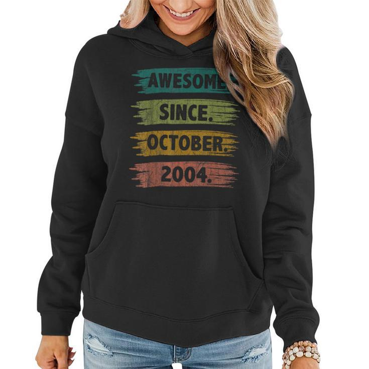 18 Years Old Gifts Awesome Since October 2004 18Th Birthday  V2 Women Hoodie Graphic Print Hooded Sweatshirt
