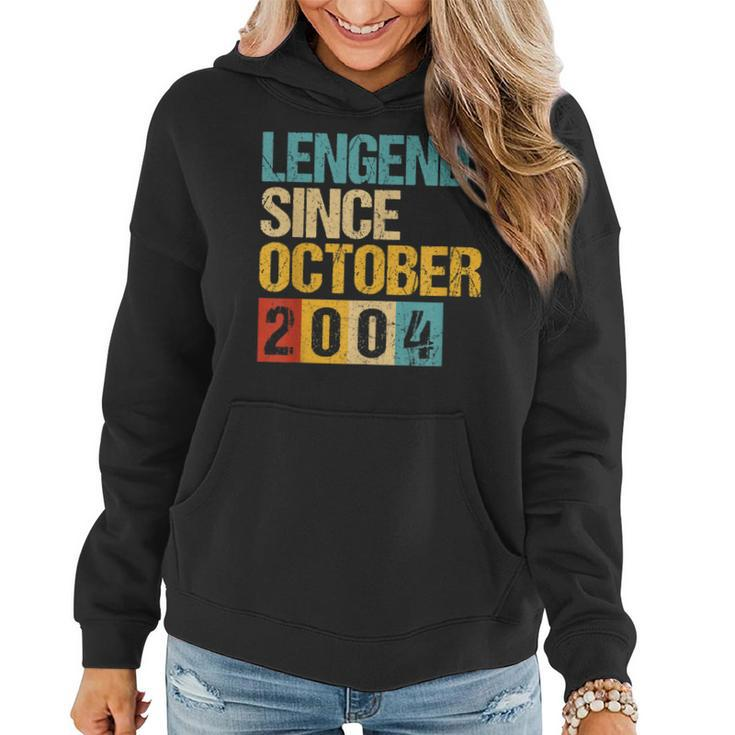 18 Years Old Gifts Legend Since October 2004 18Th Birthday  V3 Women Hoodie Graphic Print Hooded Sweatshirt