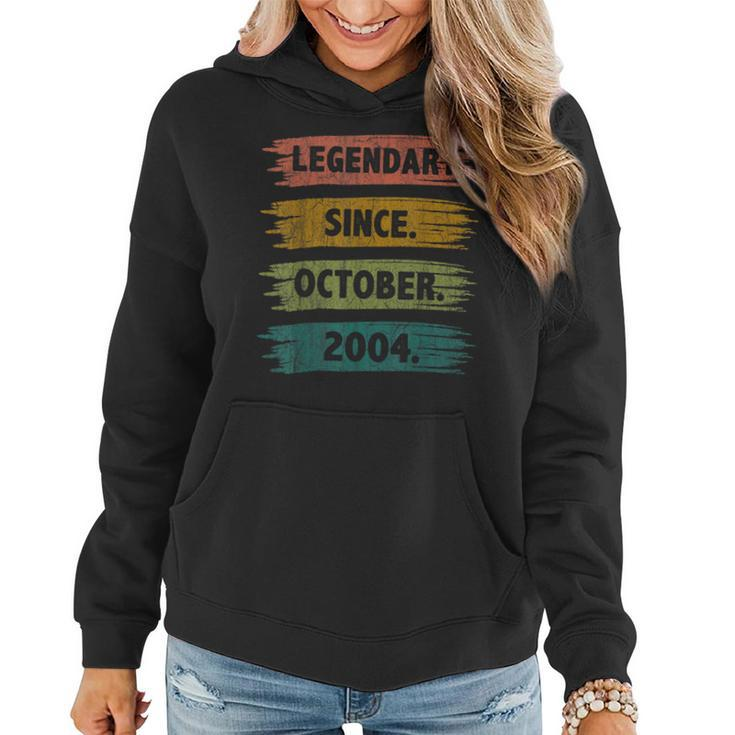 18 Years Old Legend Since October 2004 18Th Birthday Gifts  Women Hoodie Graphic Print Hooded Sweatshirt