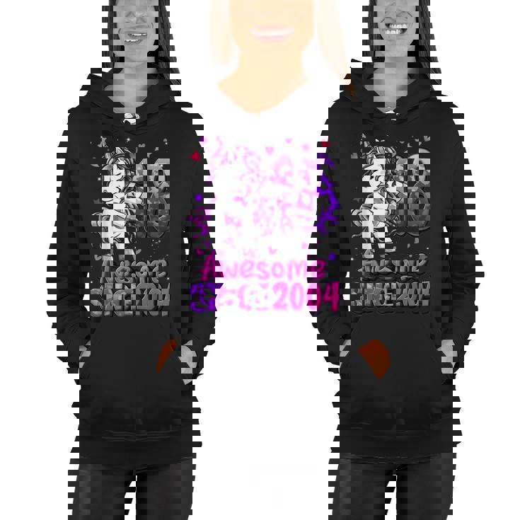 18 Years Old Unicorn Flossing 18Th Birthday Girl Unicorn  Women Hoodie