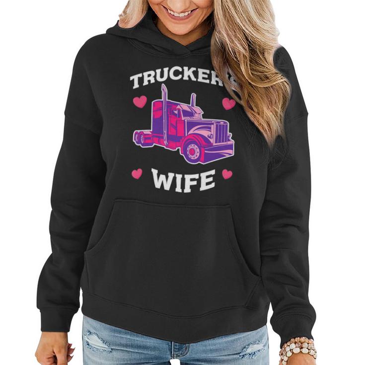 Trucker Truckers Wife Pink Truck Truck Driver Trucker Women Hoodie
