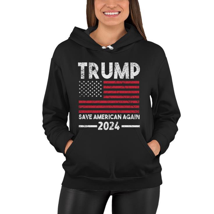 2024 Trump Save America Again Usa Flag Gift Women Hoodie