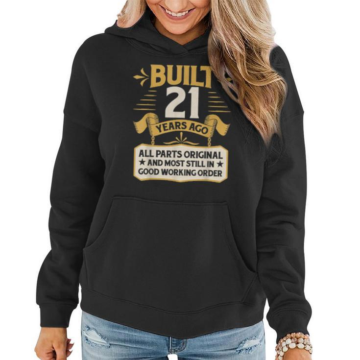 21St Birthday Built 21 Years Ago Women Hoodie Graphic Print Hooded Sweatshirt