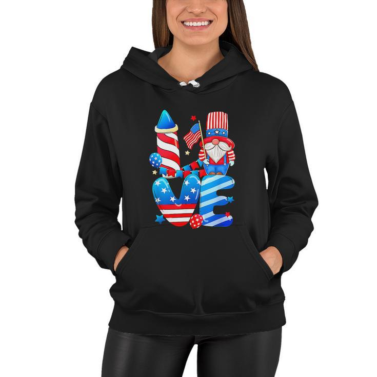 4Th Of July 2022 Patriotic Gnomes Funny Women Hoodie