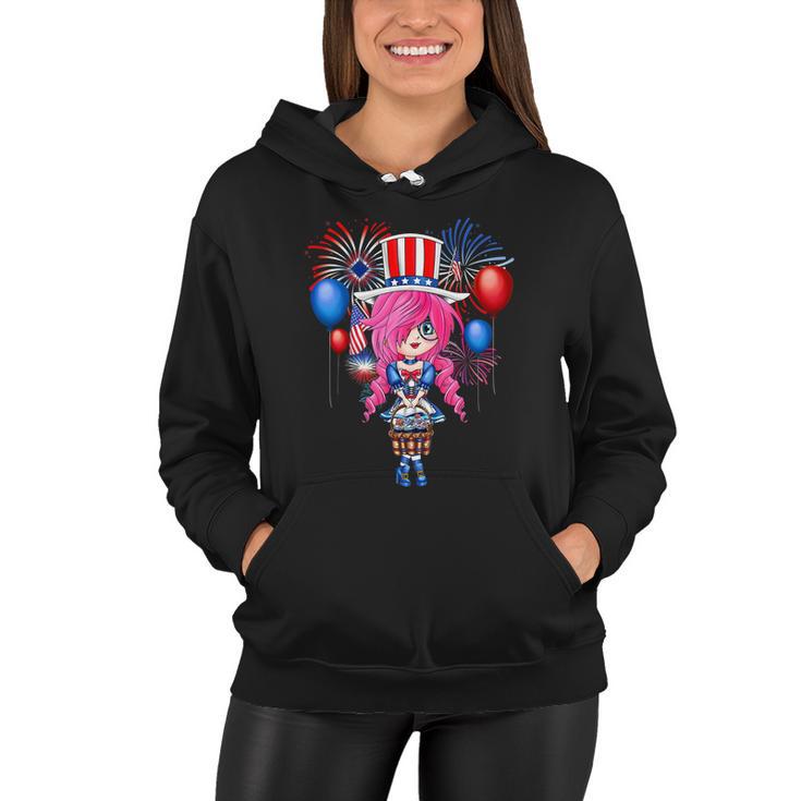 4Th Of July Japanese Anime Merch Cute Manga Teen Girls Women Women Hoodie