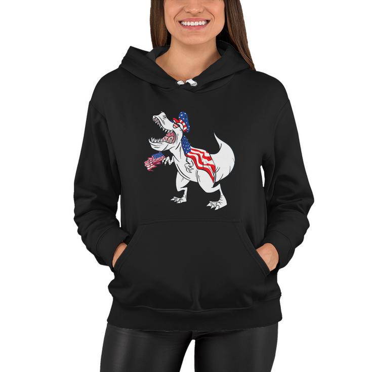 4Th Of JulyRex Dinosaur Amerisaurus Funny Women Hoodie