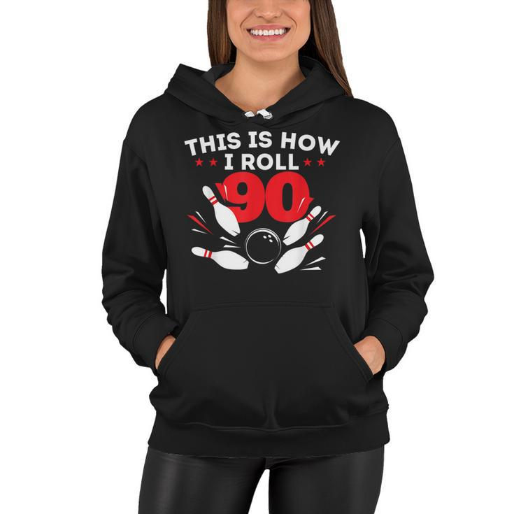 90Th Birthday Bowling Lover 90 Years Old Bday  Women Hoodie