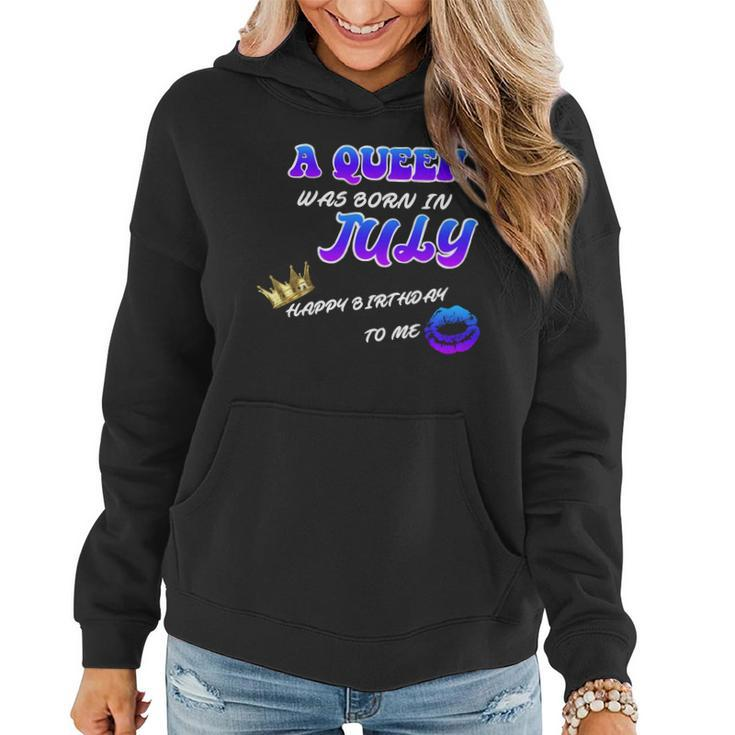 A Queen Was Born In July Happy Birthday To Me Graphic Design Printed Casual Daily Basic Women Hoodie