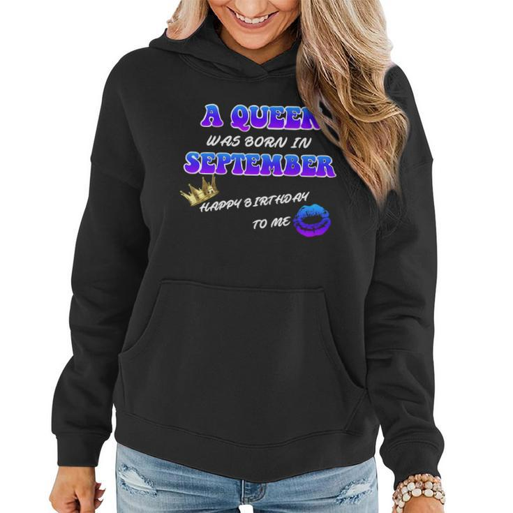 A Queen Was Born In September Happy Birthday To Me Graphic Design Printed Casual Daily Basic Women Hoodie
