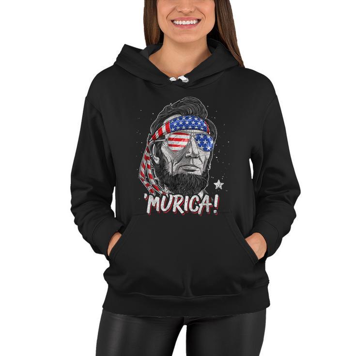 Abraham Lincoln 4Th Of July Murica Men Women American Flag Women Hoodie