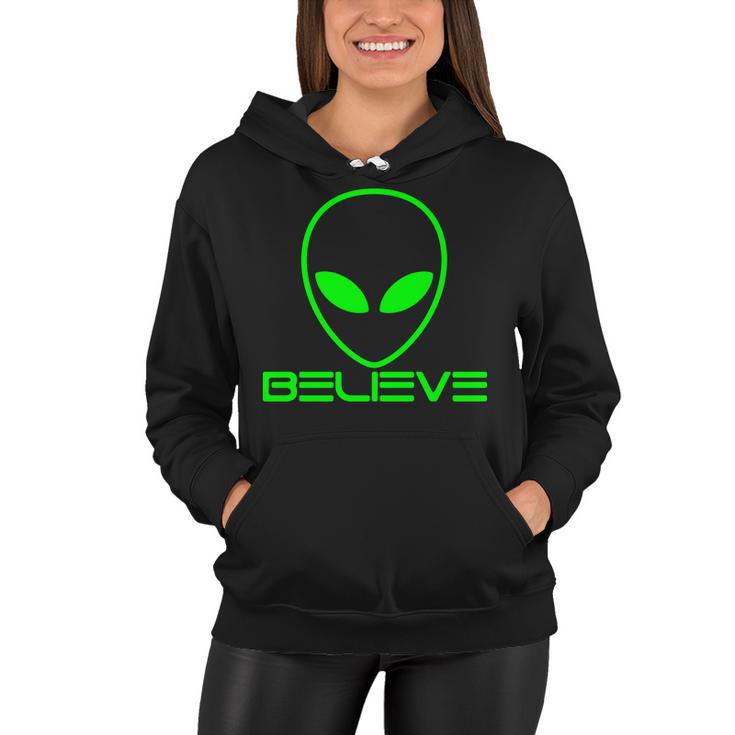 Alien Believe Funny Science V2 Women Hoodie