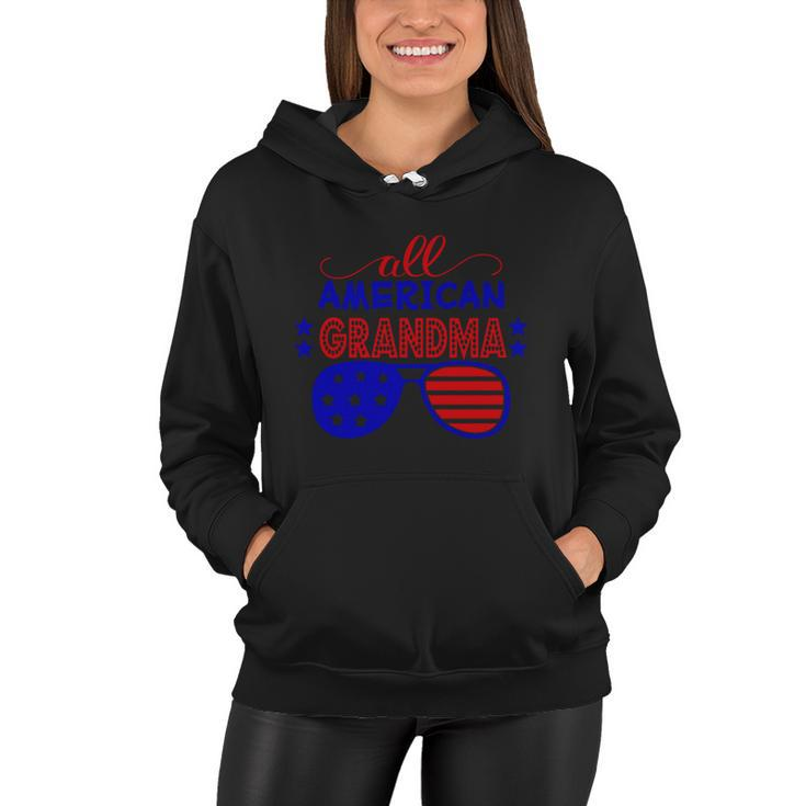 All American Grandma Sunglasses 4Th Of July Independence Day Patriotic Women Hoodie