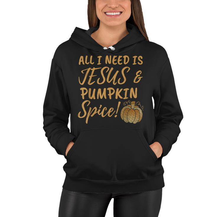 All I Need Is Jesus And Pumpkin Spice Leopard Fall Women Kid  Women Hoodie