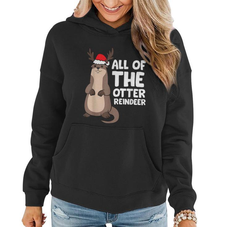 All Of The Otter Reindeer Reindeer Christmas Holiday Graphic Design Printed Casual Daily Basic Women Hoodie