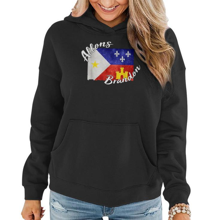 Allons Brandon Louisiana Acadiana Flag Lafayette Women Hoodie Graphic Print Hooded Sweatshirt