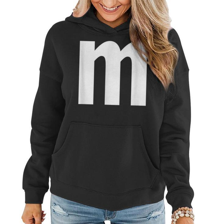 Alphabet Letter M Lower Case M  Women Hoodie Graphic Print Hooded Sweatshirt