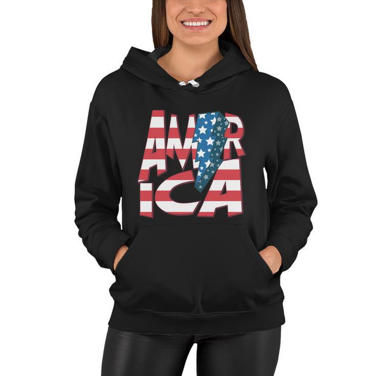America Usa Flag Patriotic Independence Day 4Th Of July Meaningful Gift Women Hoodie