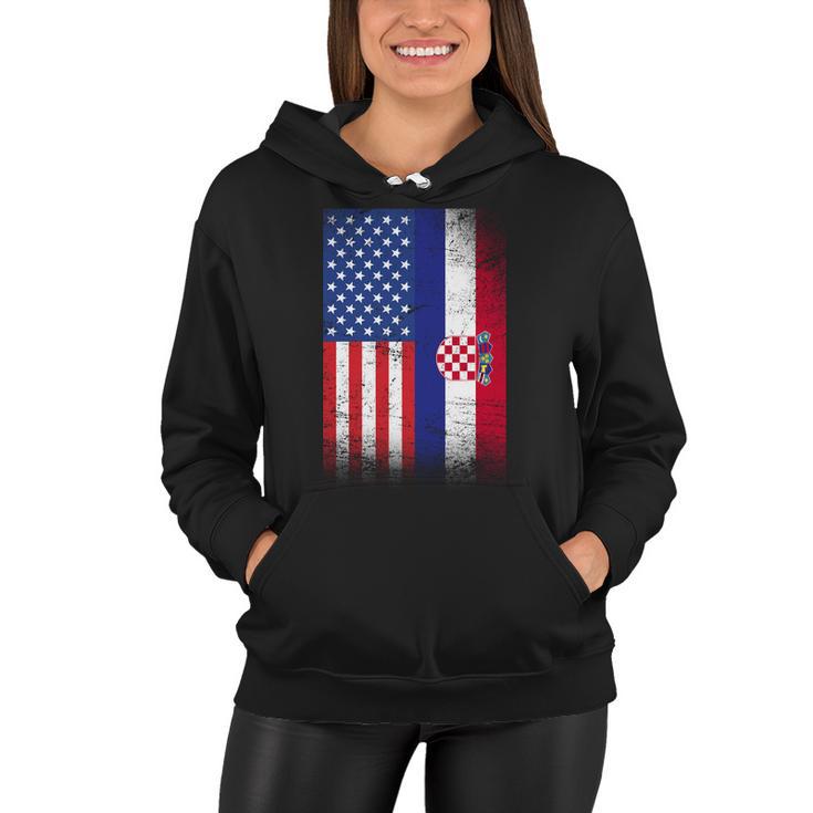 American Croatian Flag Croatia Pride Women Hoodie