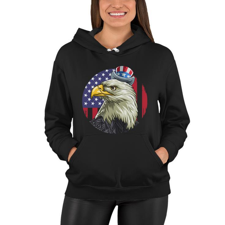 American Flag Bald Eagle 4Th Of July Uncle Sam Usa Women Hoodie