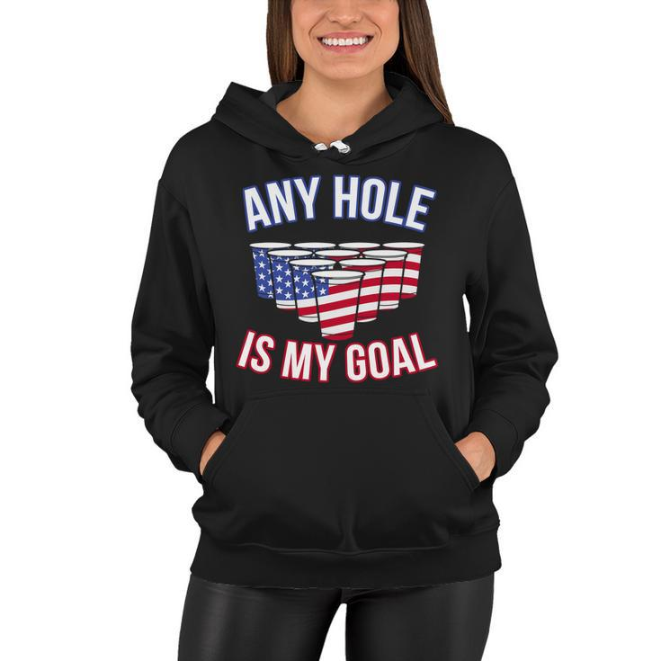 Any Goal Is A Hole Usa Beer Bong Party Women Hoodie