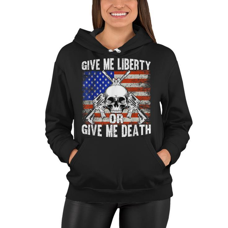 Ar-15 Give Me Liberty Or Give Me Death Skull - Ar15 Rifle  Women Hoodie