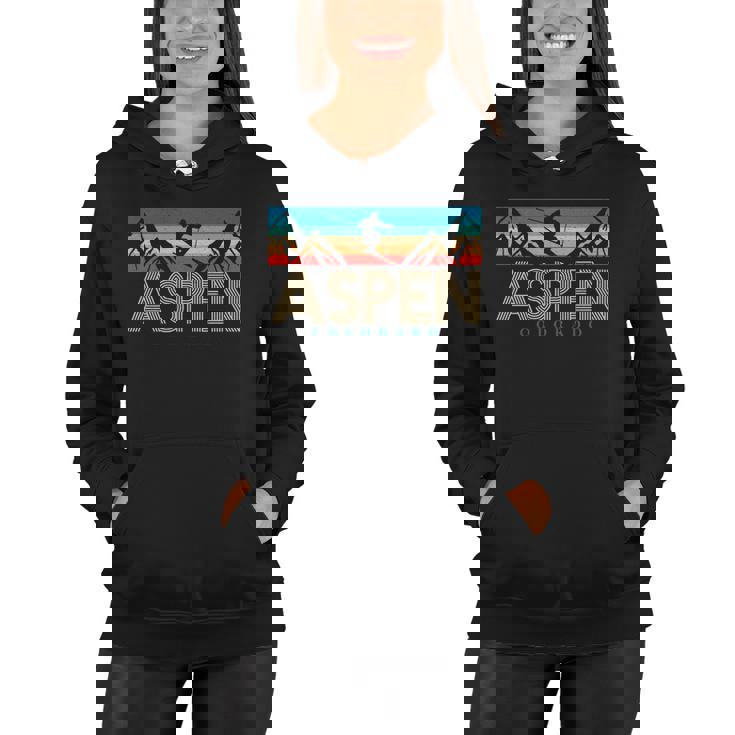Aspen Colorado Ski Sunset Mountain Women Hoodie