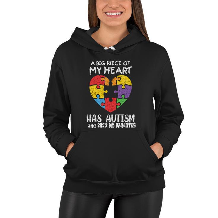 Autism Awareness Dad Mom Daughter Autistic Kids Awareness Women Hoodie