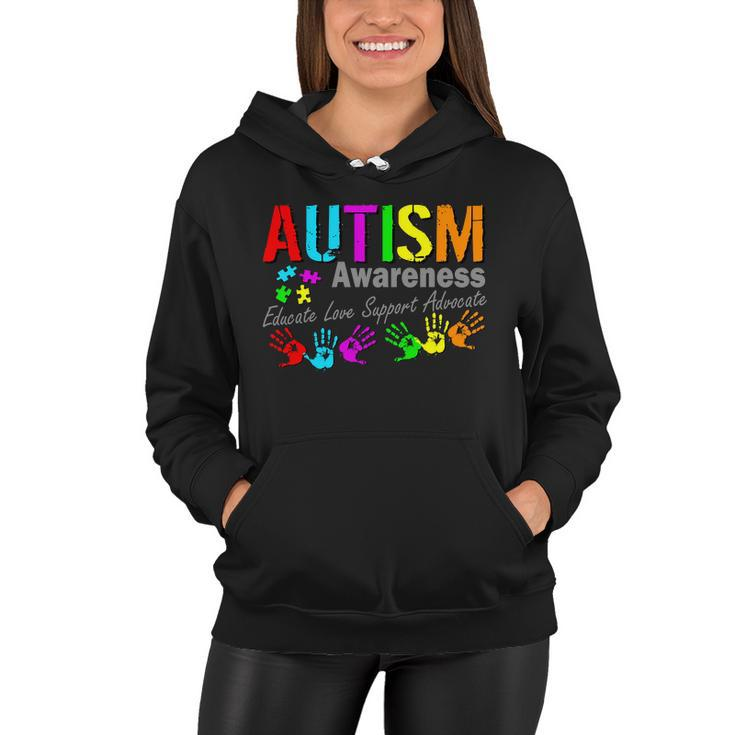 Autism Awareness Educate Love Support Advocate Tshirt Women Hoodie