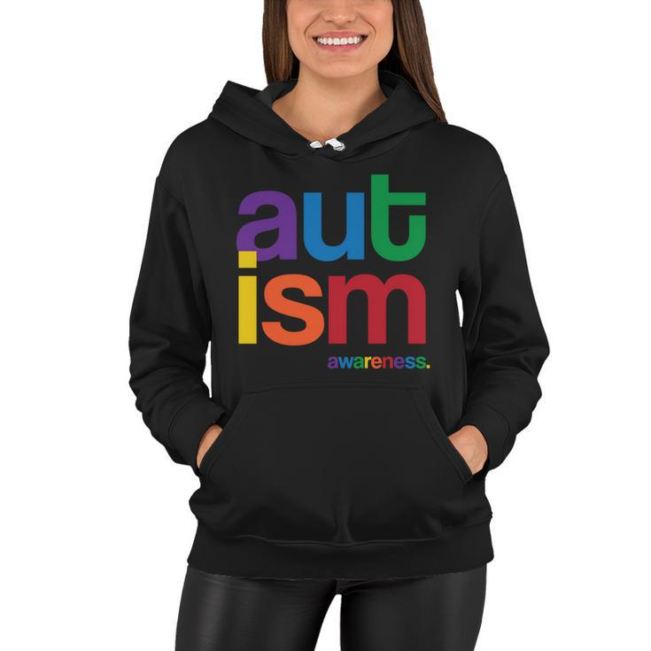 Autism Awareness Rainbow Letters Tshirt Women Hoodie