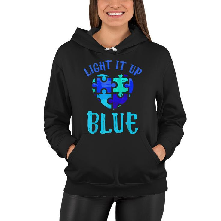 Autism Awareness Shirt Light It Up Blue Autism Awareness Women Hoodie