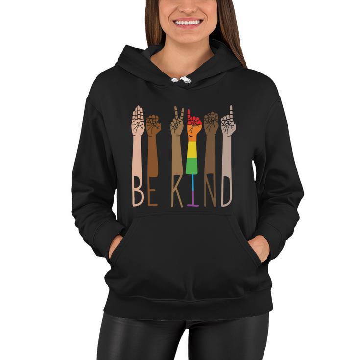 Be Kind Sign Language Rainbow Pride Month Lgbt Women Hoodie