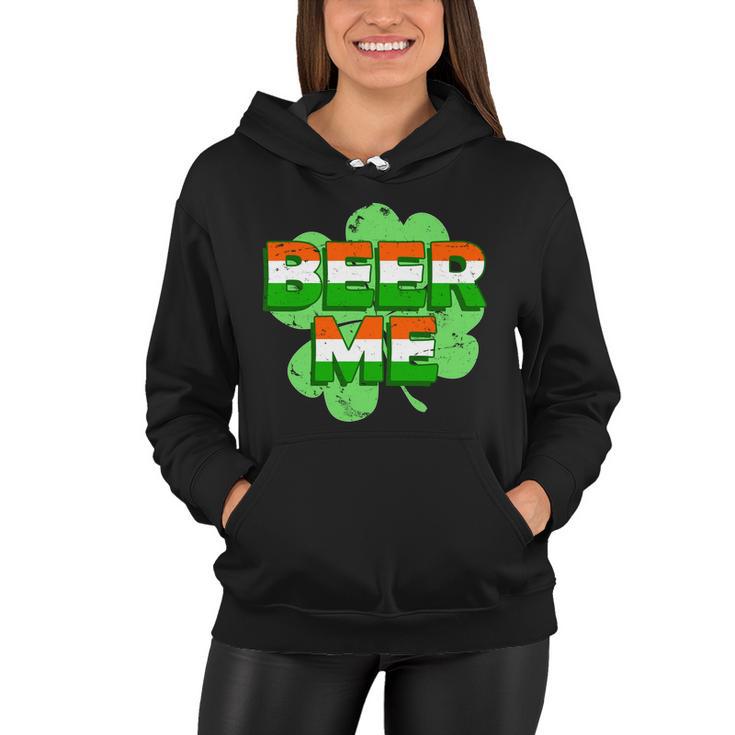 Beer Me St Patricks Day Irish Flag Clover Women Hoodie