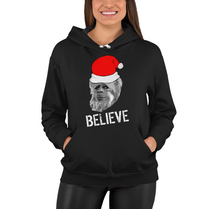 Believe Santa Sasquatch Women Hoodie