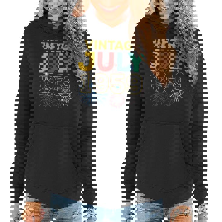 Birthday Vintage July 1959 Flag Firework 4Th July Women Hoodie