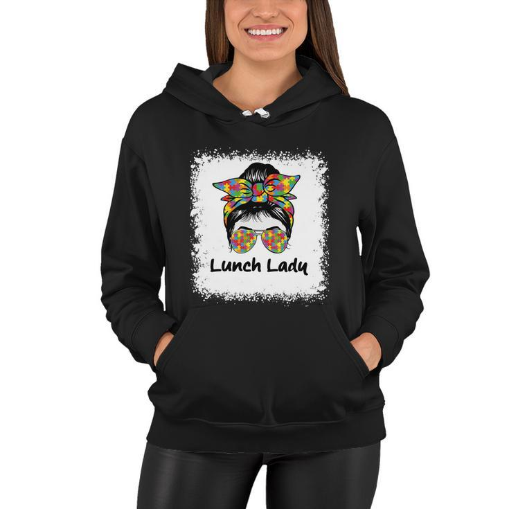 Bleached Lunch Lady Messy Hair Woman Bun Lunch Lady Life Gift Women Hoodie