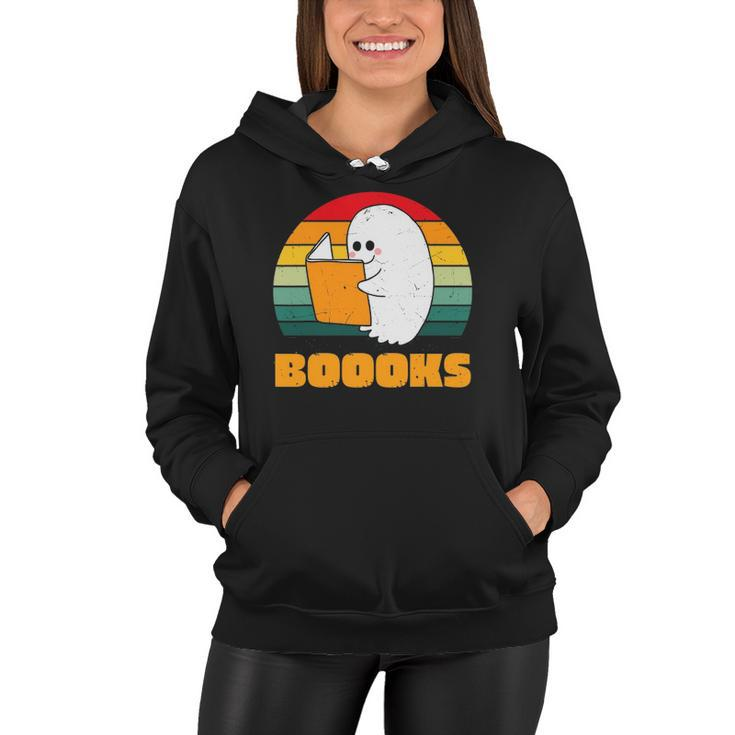 Boooks Ghost Funny Librarian Book Lovers Halloween Costume Women Hoodie